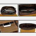 Vintage Canvas Backpack with Genuine Leather Accents – Casual Laptop Travel Rucksack for Men & Women