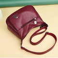 Women’s Soft Leather Double Compartment Crossbody Bag – Stylish & Practical Shoulder Bag