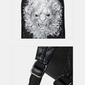 3D Animal Head Studded Leather Backpack – Cool Laptop College Bookbag