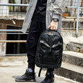 3D Skull Punk Rivet Leather Backpack | Waterproof Embossed Ghost Head Knapsack