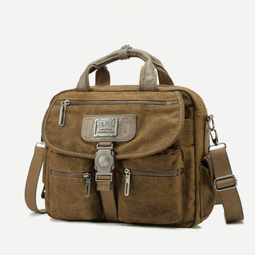 Men's vintage canvas messenger briefcase bag