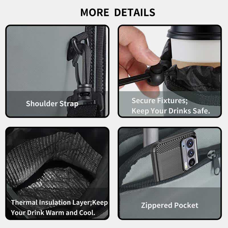 Portable Water Bottle Holder Pouch with 2 Bottle Pockets – Adjustable Carrier for Travel, Sports, and Daily Use