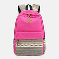 Women's colorful stripe canvas backpack