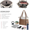 Women Laptop Tote Bag for Work – Lightweight Splice Canvas 15.6 Inch Handbag Purse