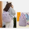 Lightweight Embossed Embroidery Backpack with USB Charging Port – Perfect for Women on the Go