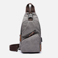Canvas Sling Bag Crossbody Backpack – Casual Rucksack with USB Charging Port