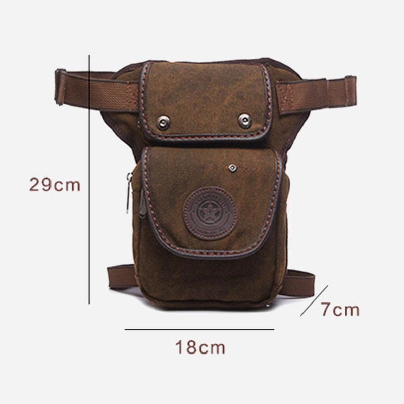 Men’s Retro Canvas Leg Bag – Outdoor Sports Crossbody with Adjustable Strap