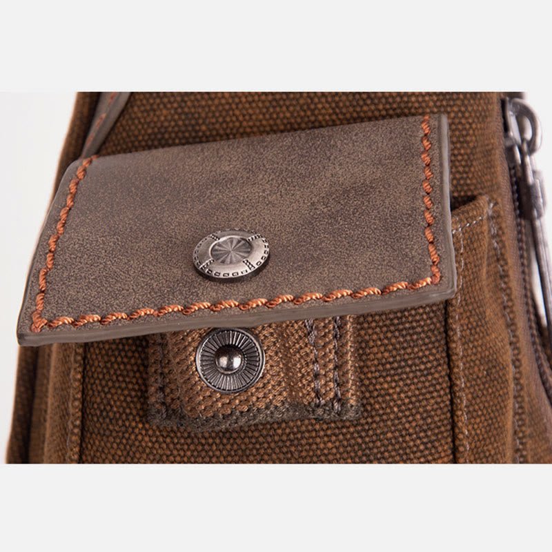 Large Canvas Chest Bag – Men’s Outdoor Sports Crossbody Sling Backpack
