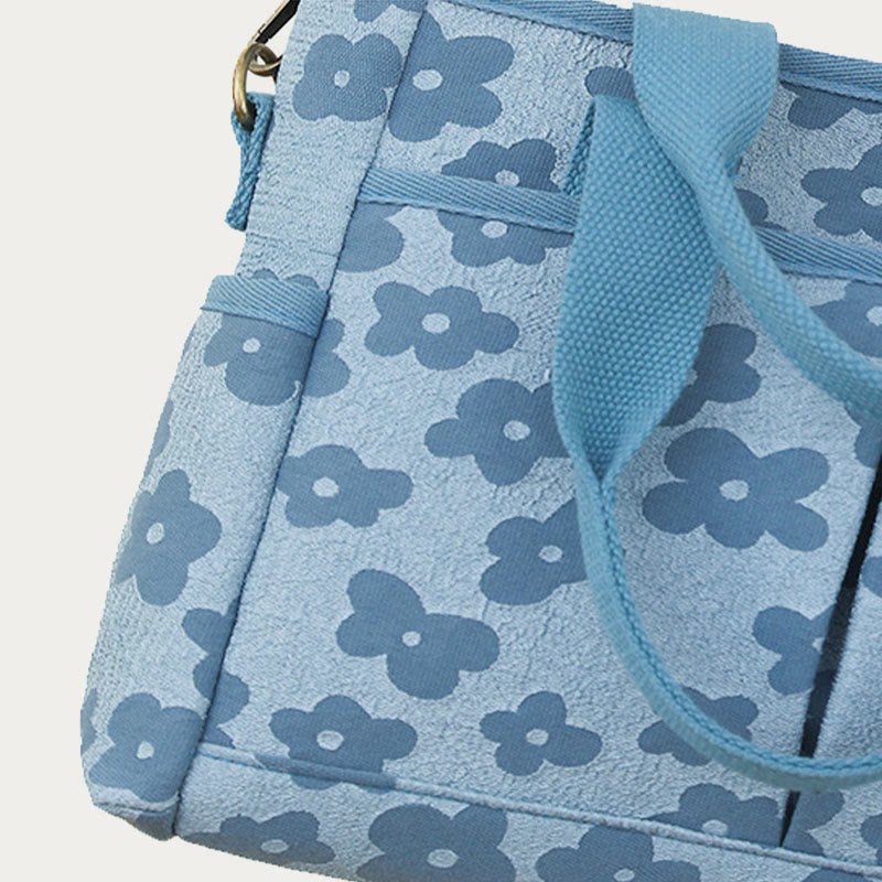 Floral Cute Printing Crossbody Purse – Large Canvas Handbag for Commuting