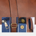 Vintage Leather Canvas Backpack for Men & Women – Travel Daypack, Unisex Rucksack