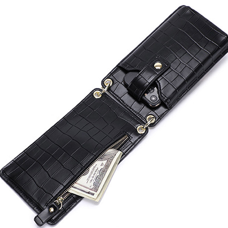 Women's leather crossbody phone bag with card slots
