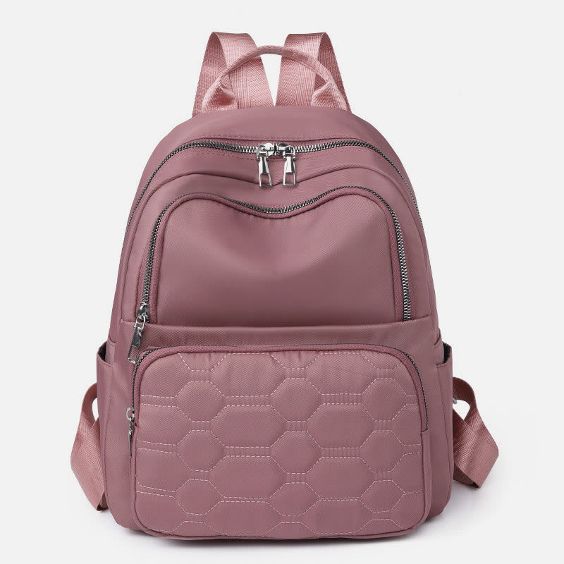 Women's quilted nylon travel backpack