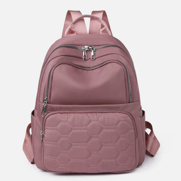 Women's quilted nylon travel backpack