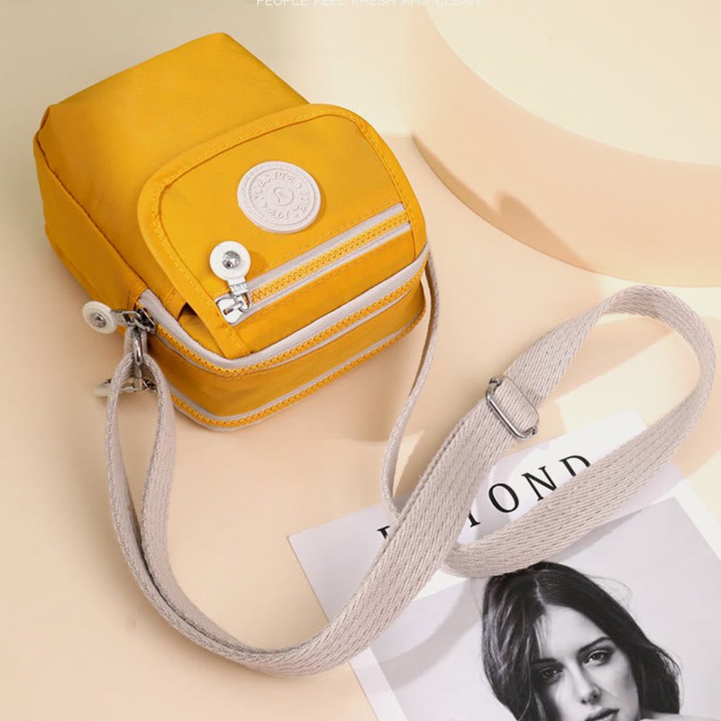 Mini Crossbody Bag – Waterproof Nylon Simple Solid Color Shopping Bag
