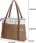 Women Laptop Tote Bag for Work – Lightweight Splice Canvas 15.6 Inch Handbag Purse