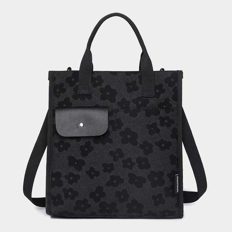 Floral Crossbody Tote Bag – Cute Nylon Shoulder Purse for Office & Daily Use