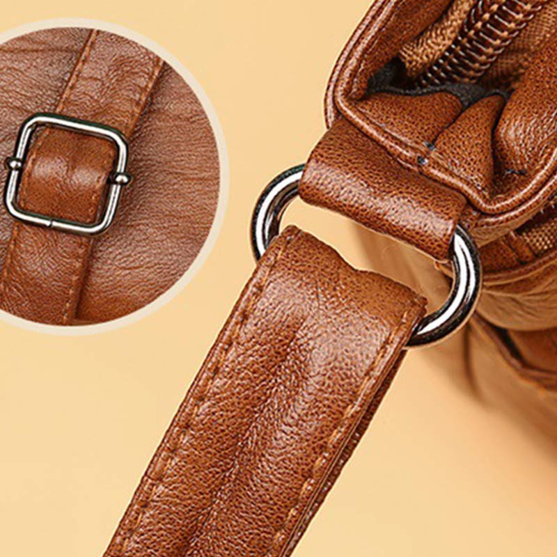 Retro Faux Leather Crossbody Bag for Women – Small Shoulder Purse for Daily Use