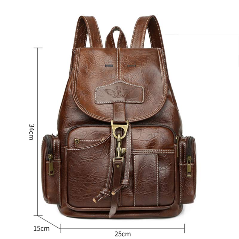 Vegan Leather Backpack for Women – Vintage Casual Daypack Purse for Ladies & Girls