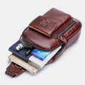 Genuine Leather Sling Chest Bag with Earphone Hole – Stylish & Practical Crossbody Shoulder Bag