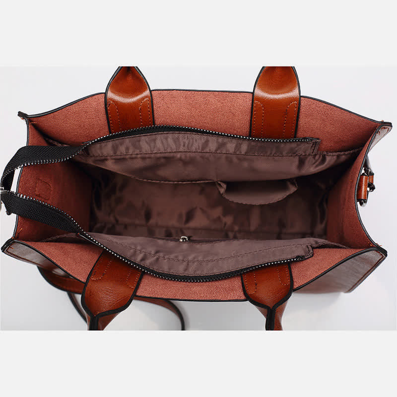 Women's leather laptop tote bag for work