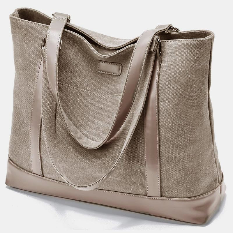 Women's large capacity canvas laptop tote bag
