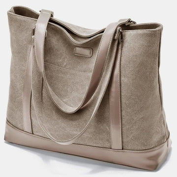 Women's large capacity canvas laptop tote bag
