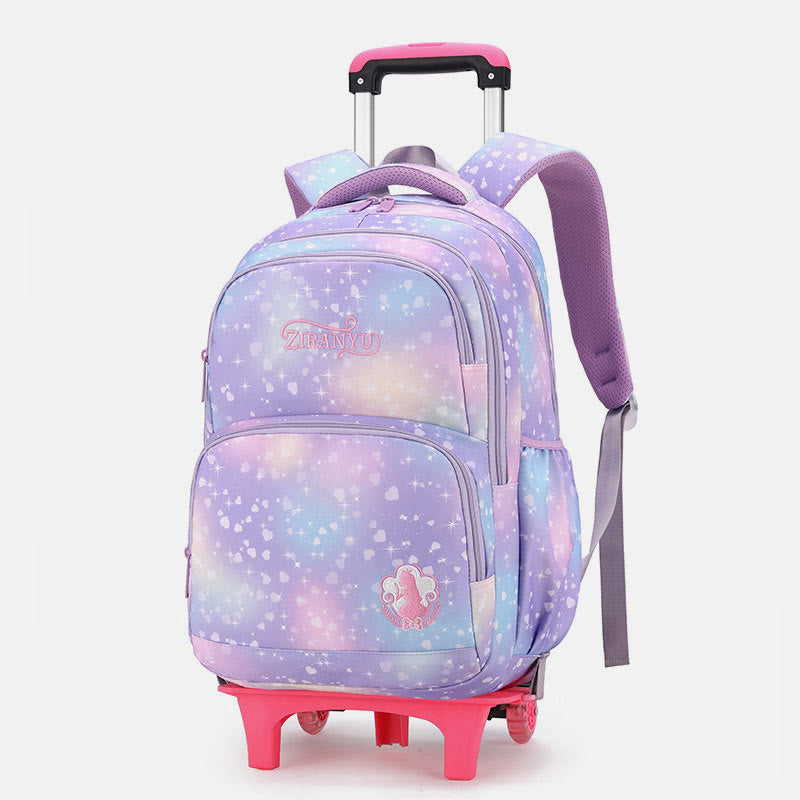 Kids durable nylon rolling school backpack