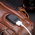 USB Charging Real Leather Sling Bag for Men – Crossbody Shoulder Bag with Adjustable Straps
