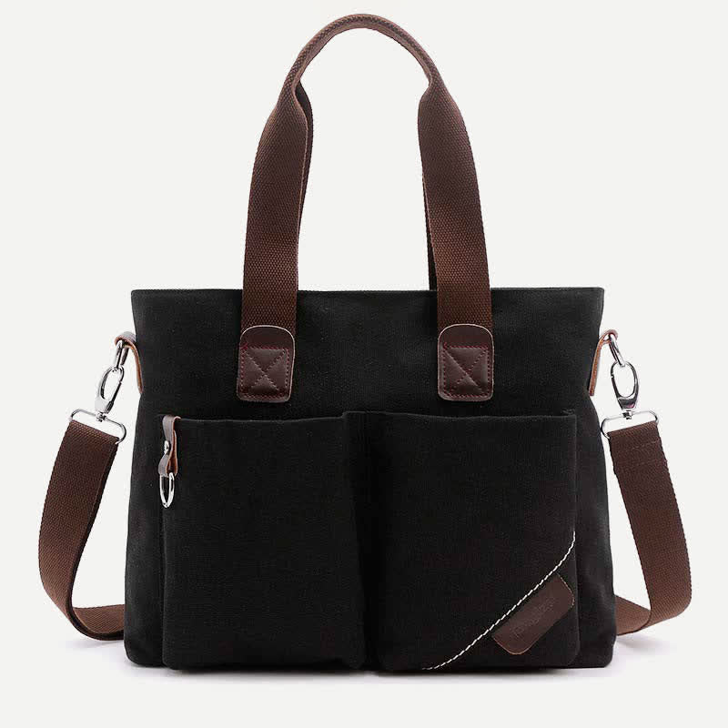 Unisex Canvas Shoulder Bag – Retro Casual Handbag & Work Tote