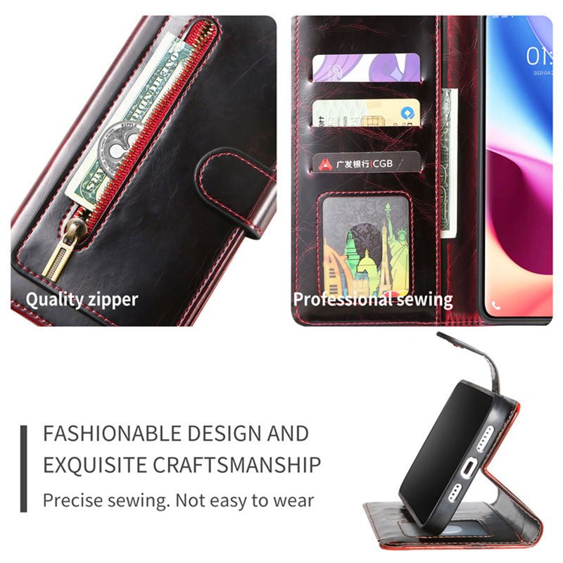 Wallet Case for iPhone - PU Leather Durable Phone Case with Card Slot