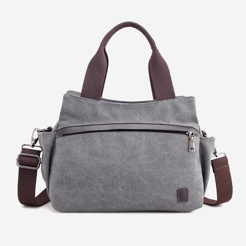 Women's Canvas Hobo Handbag – Multi - Pocket Shoulder Tote & Crossbody Bag