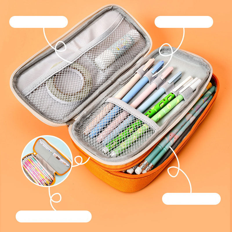 Large capacity pencil case for school and office