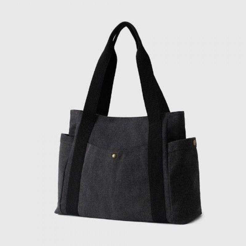 Large Capacity Canvas Shoulder Tote Bag – Multi - Pocket Handbag for Shopping, Travel & Everyday Use