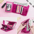 RFID GenuineLeather Multi - Card Buckle Wallet