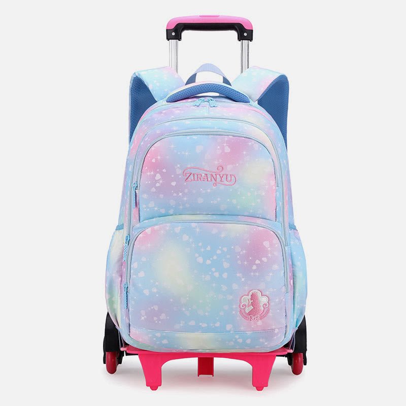 Durable Nylon Rolling Backpack for Kids – School Bag with Wheels, Adjustable Straps