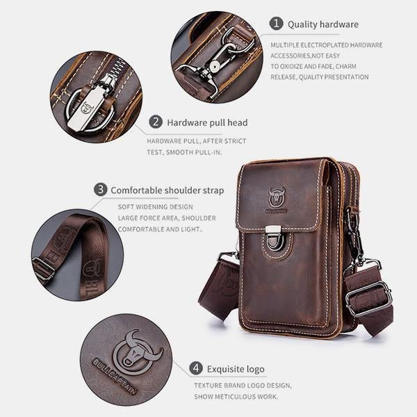 Genuine Leather Multifunctional Waist & Messenger Bag for Men – Versatile Crossbody & Shoulder Bag