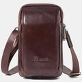 Men's genuine leather waist and shoulder bag