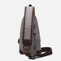Canvas Sling Bag Crossbody Backpack – Casual Rucksack with USB Charging Port