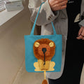 Pet Carrier for Small Animals - Travel Canvas Shoulder Bag with Cute Lion Design