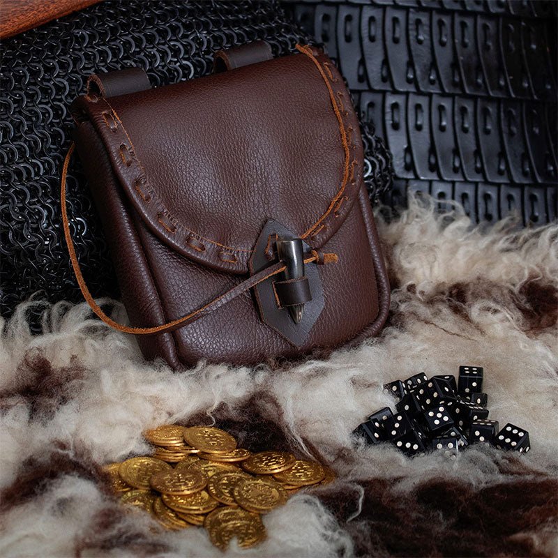 Renaissance Belt Pouch Holster - EDC Leather Waist Bag Cosplay Coin Purse