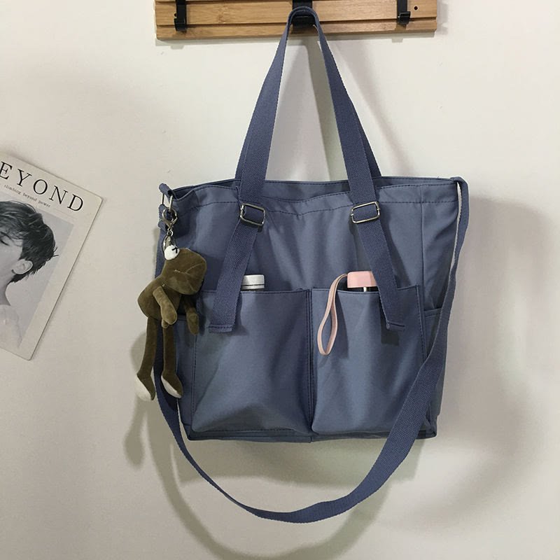 Waterproof Canvas Tote Bag for Women – Large Capacity Crossbody & Shoulder Bag for Students