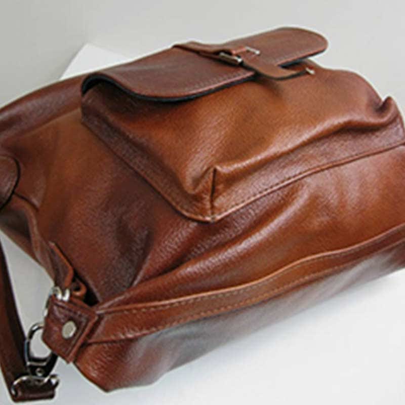 2 - in - 1 Convertible Leather Tote Backpack – Retro Shoulder Bag & Travel Day Pack