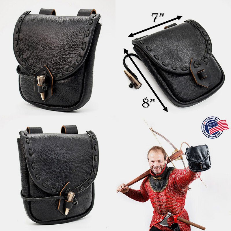 Renaissance Belt Pouch Holster - EDC Leather Waist Bag Cosplay Coin Purse