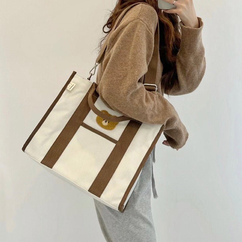 Functional Canvas Handbag – Mommy Bag, Tote Purse, Shoulder Bag