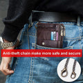 RFID Anti - Theft Large Capacity Genuine Leather Wallet with Chain – Secure & Stylish