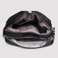 Black waterproof nylon crossbody bag with open main compartments