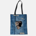 Unisex Cute Pets Print Tote Bag – Reusable Shopping Shoulder Bag for Daily Use