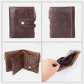 Multifunctional Double Zipper Vintage Wallet – Stylish and Practical