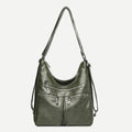 3 - Way Use Backpack Multi - Pocket Leather Zip Crossbody Shoulder Bag