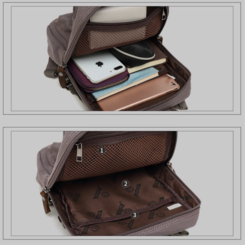 Men's retro canvas crossbody sling bag